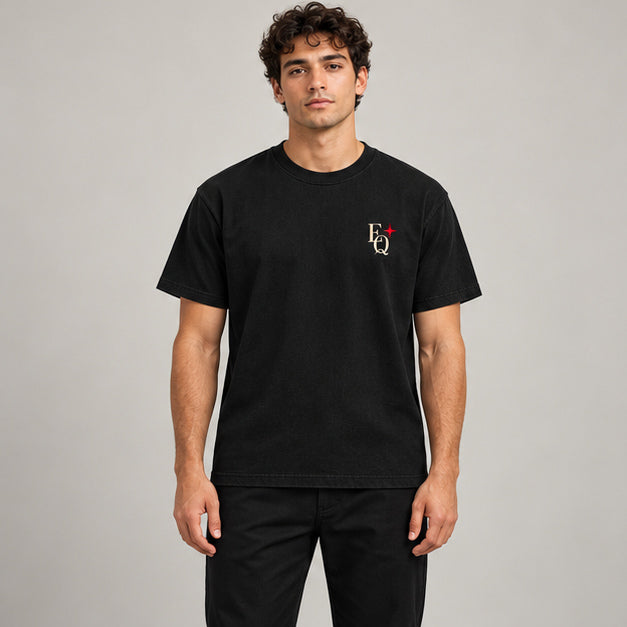 EnriQ After Hours Tee Black regular fit – op model, voorkant