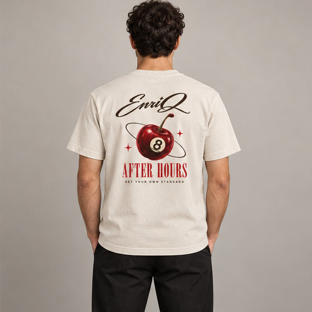 EnriQ After Hours Tee Bone regular fit – op model, achterkant