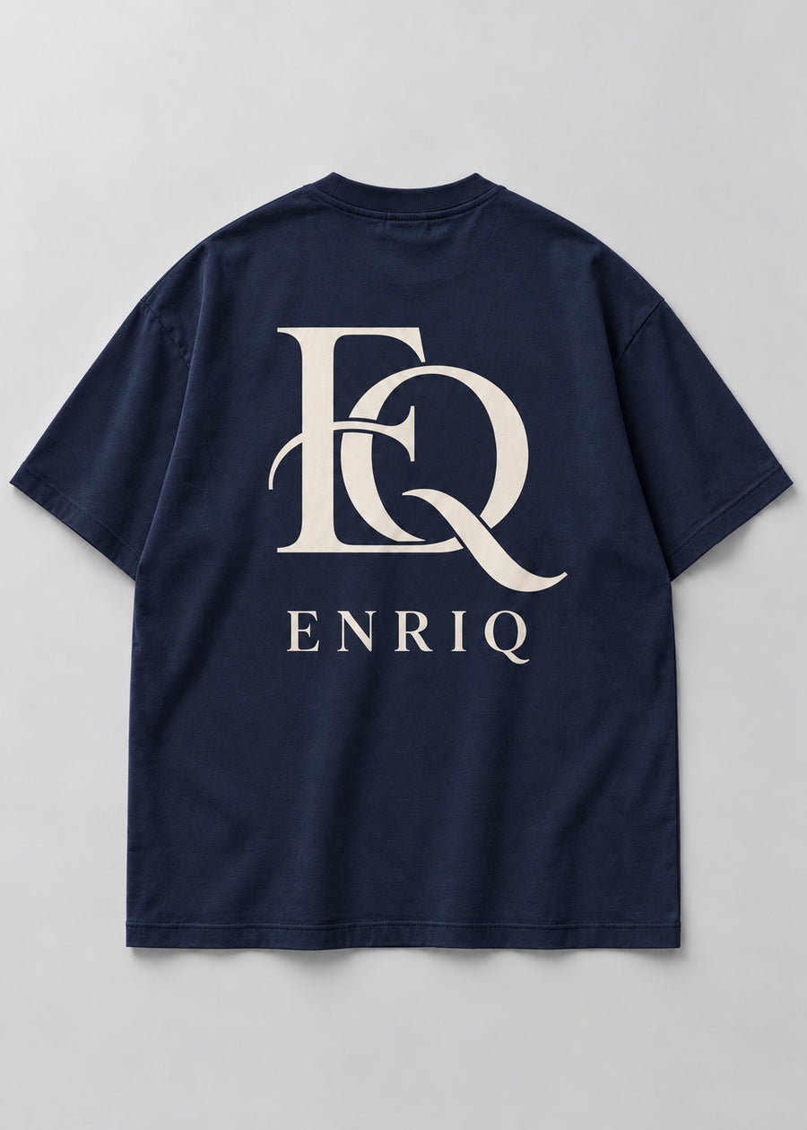 ENRIQ Sculpted Monogram Navy basic fit – achterkant