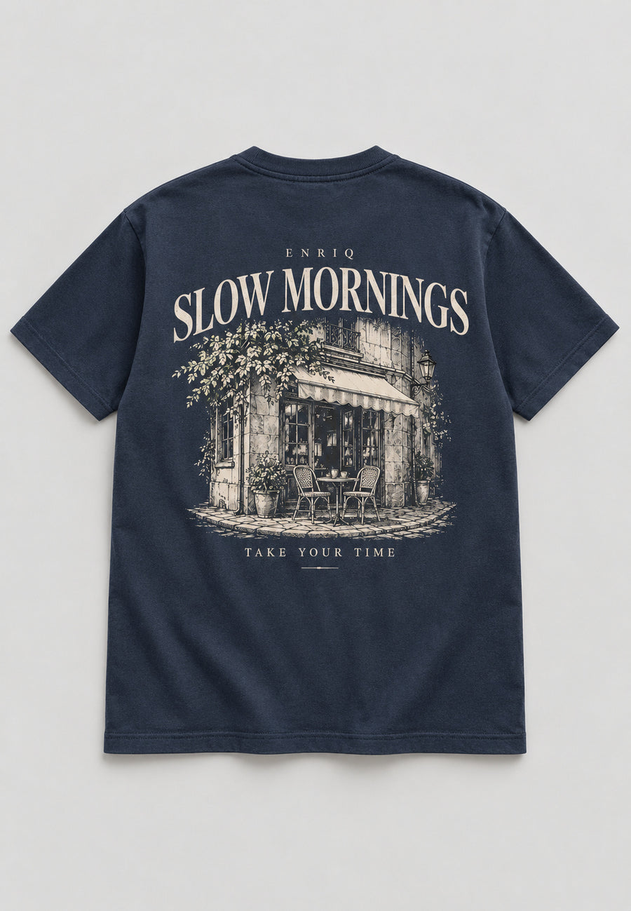 ENRIQ Slow Mornings Navy basic fit – achterkant