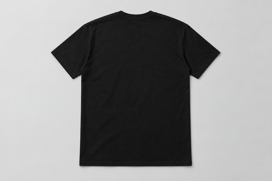 ENRIQ basic-fit T-shirt Black – effen achterkant