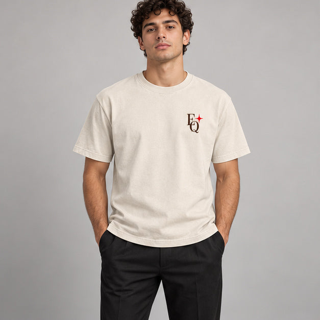 EnriQ Last Round Tee – Bone – Basic Fit – model voor