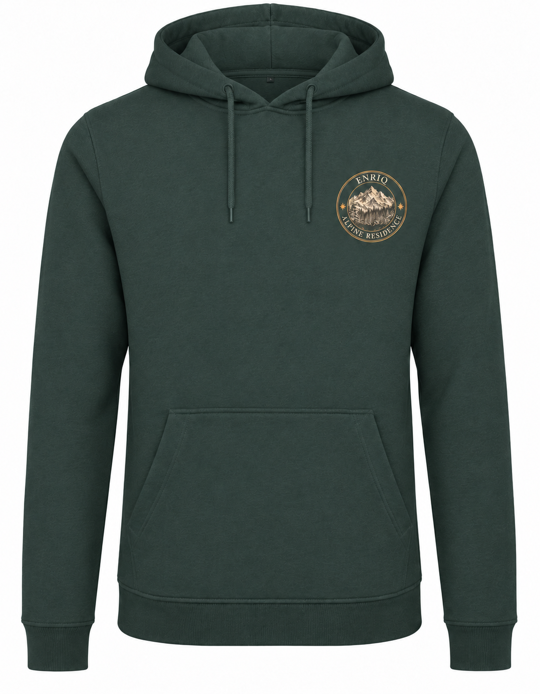 EnriQ Alpine Residence Hoodie – Bottle Green – voorkant
