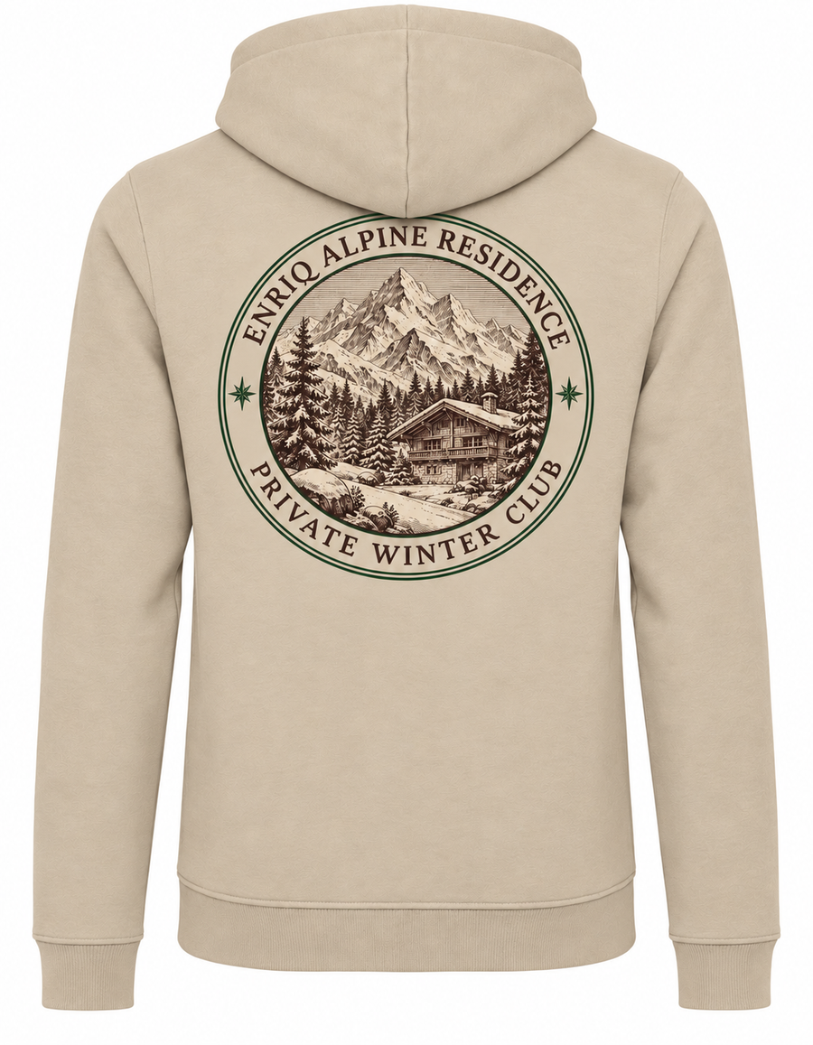 EnriQ Alpine Residence Hoodie – Sand – achterkant
