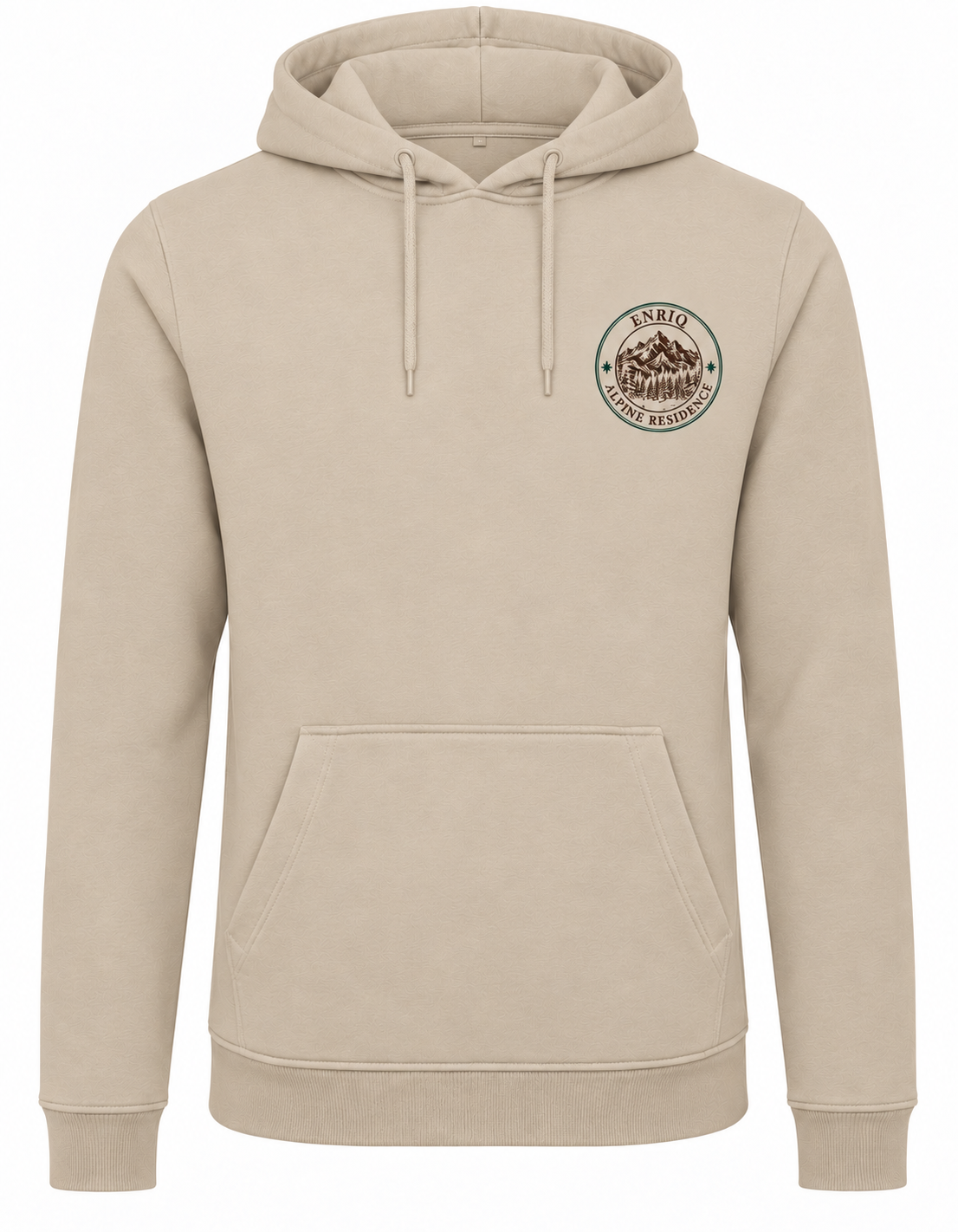 EnriQ Alpine Residence Hoodie – Sand – voorkant