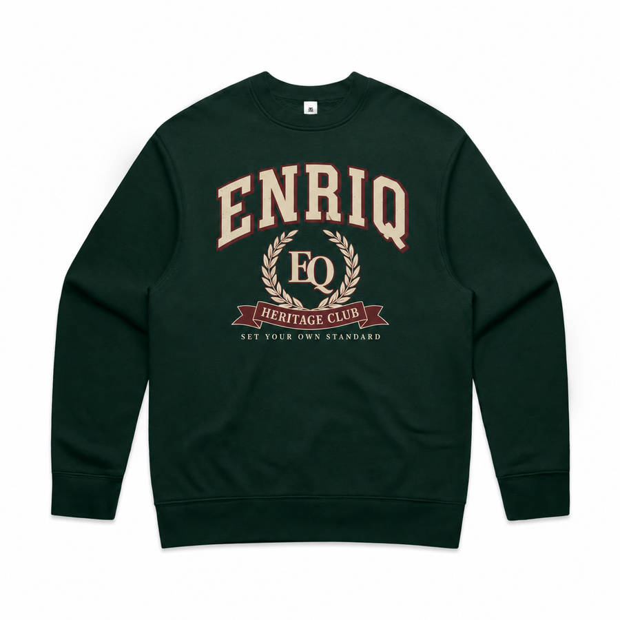 EnriQ Heritage Club Sweater – Pine Green – voorkant