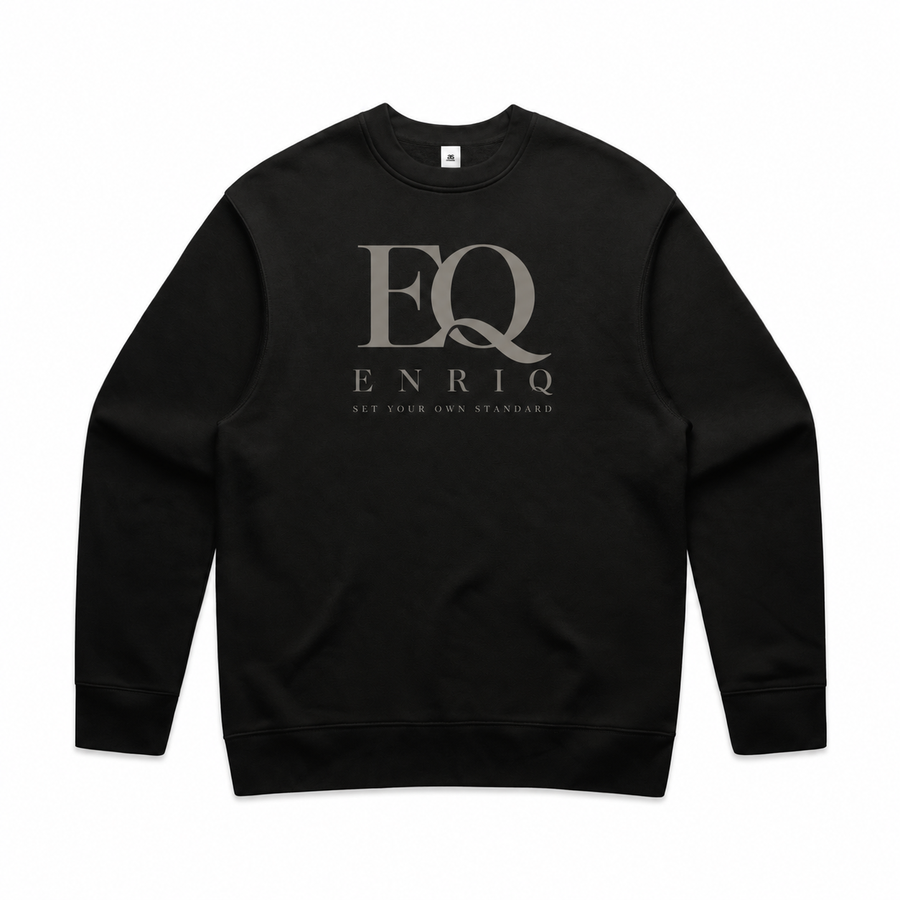 EnriQ Sculpted Monogram Sweater – Black – voorkant