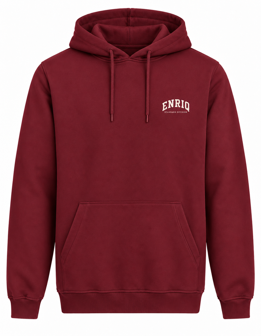 EnriQ Standard Division Hoodie – Burgundy – voorkant
