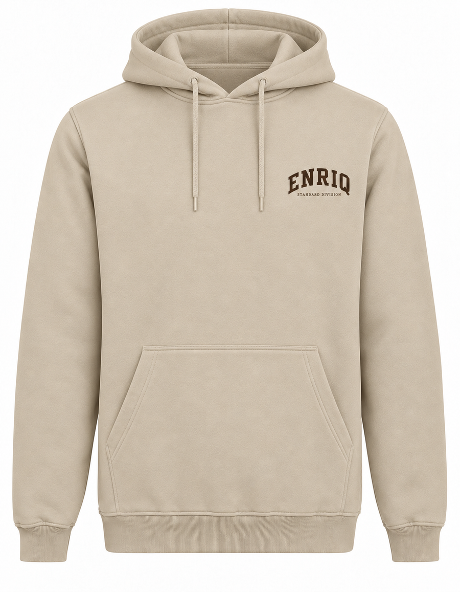 EnriQ Standard Division Hoodie – Sand – voorkant