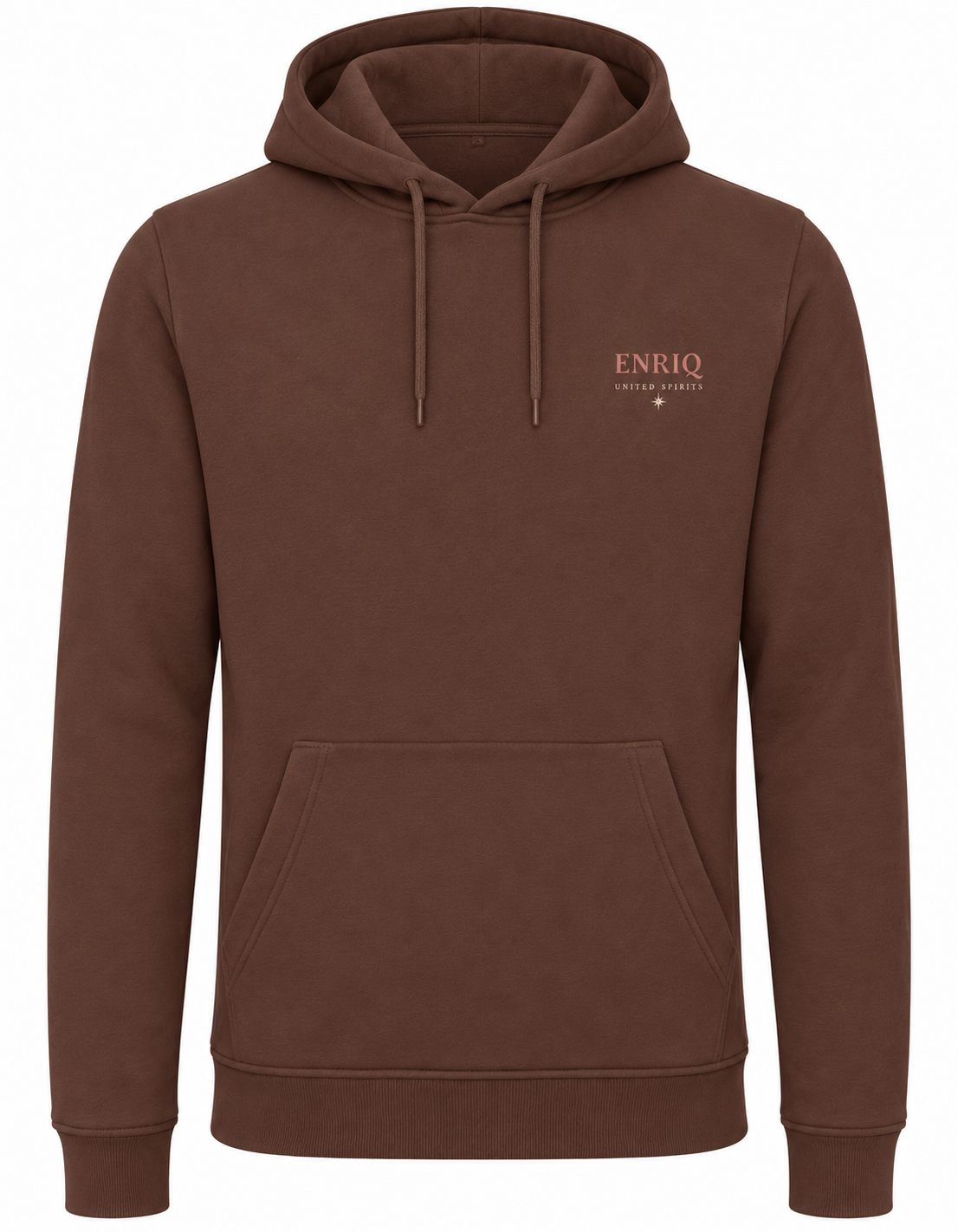 EnriQ United Spirits Hoodie – Chocolate Brown – voorkant
