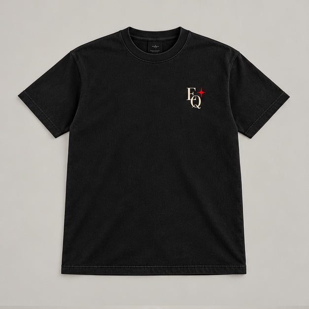 EnriQ After Hours Tee Black regular fit – flatlay, voorkant