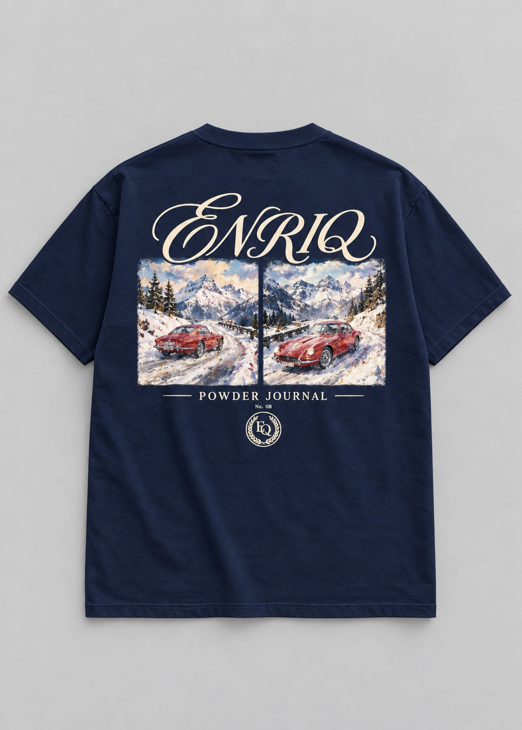 ENRIQ Powder Journal Navy basic fit – achterkant
