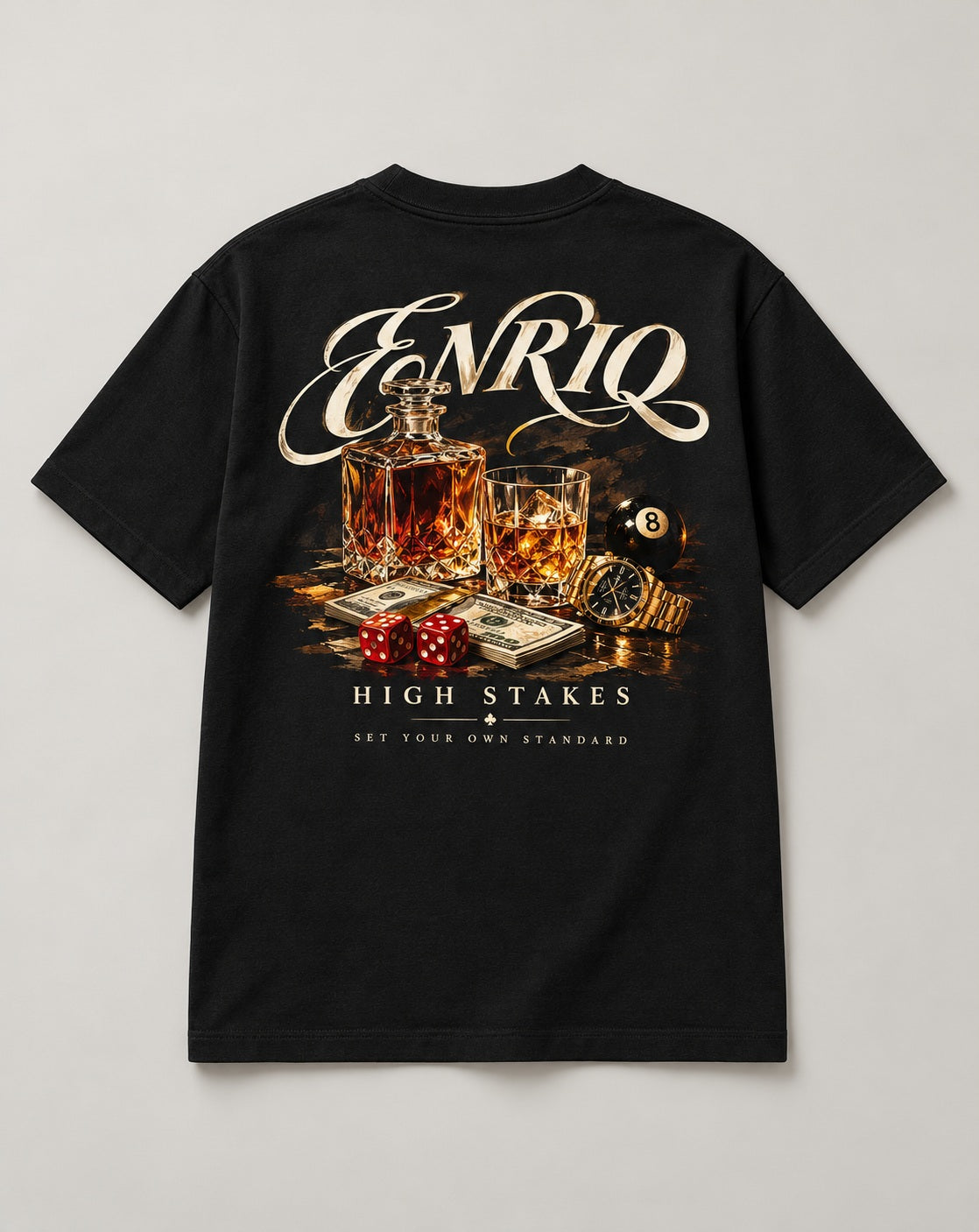 ENRIQ High Stakes Black basic fit – achterkant