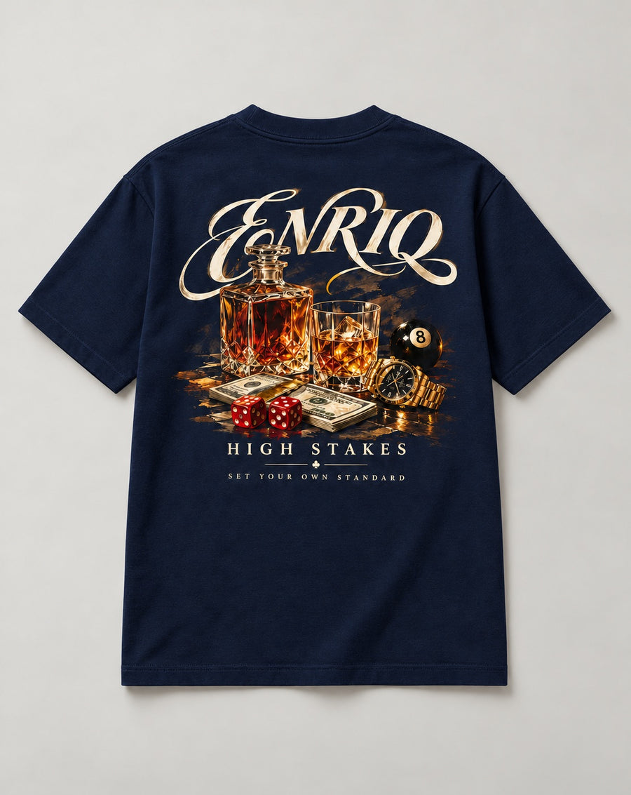 ENRIQ High Stakes Navy basic fit – achterkant