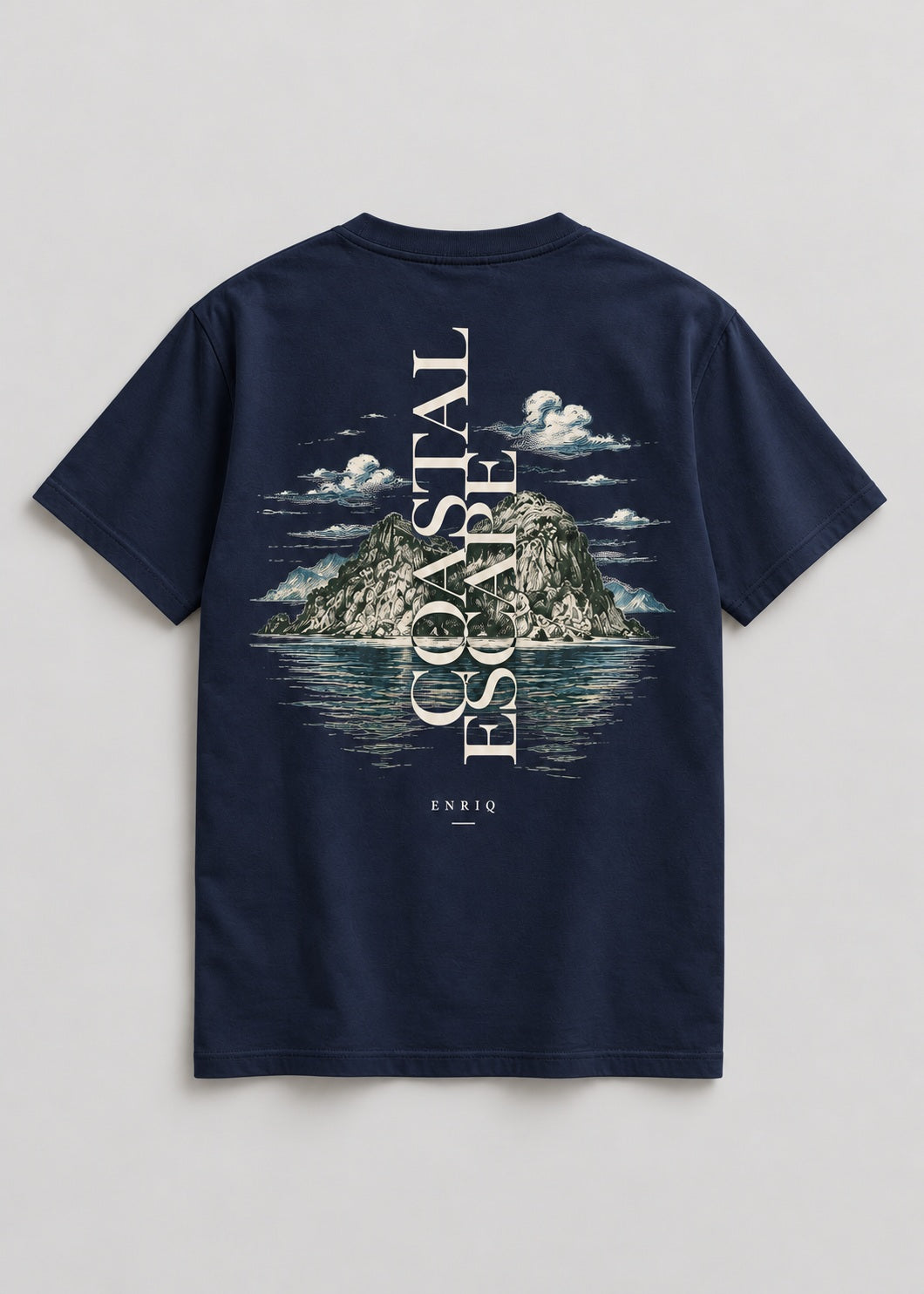 ENRIQ Coastal Escape Navy basic fit – achterkant