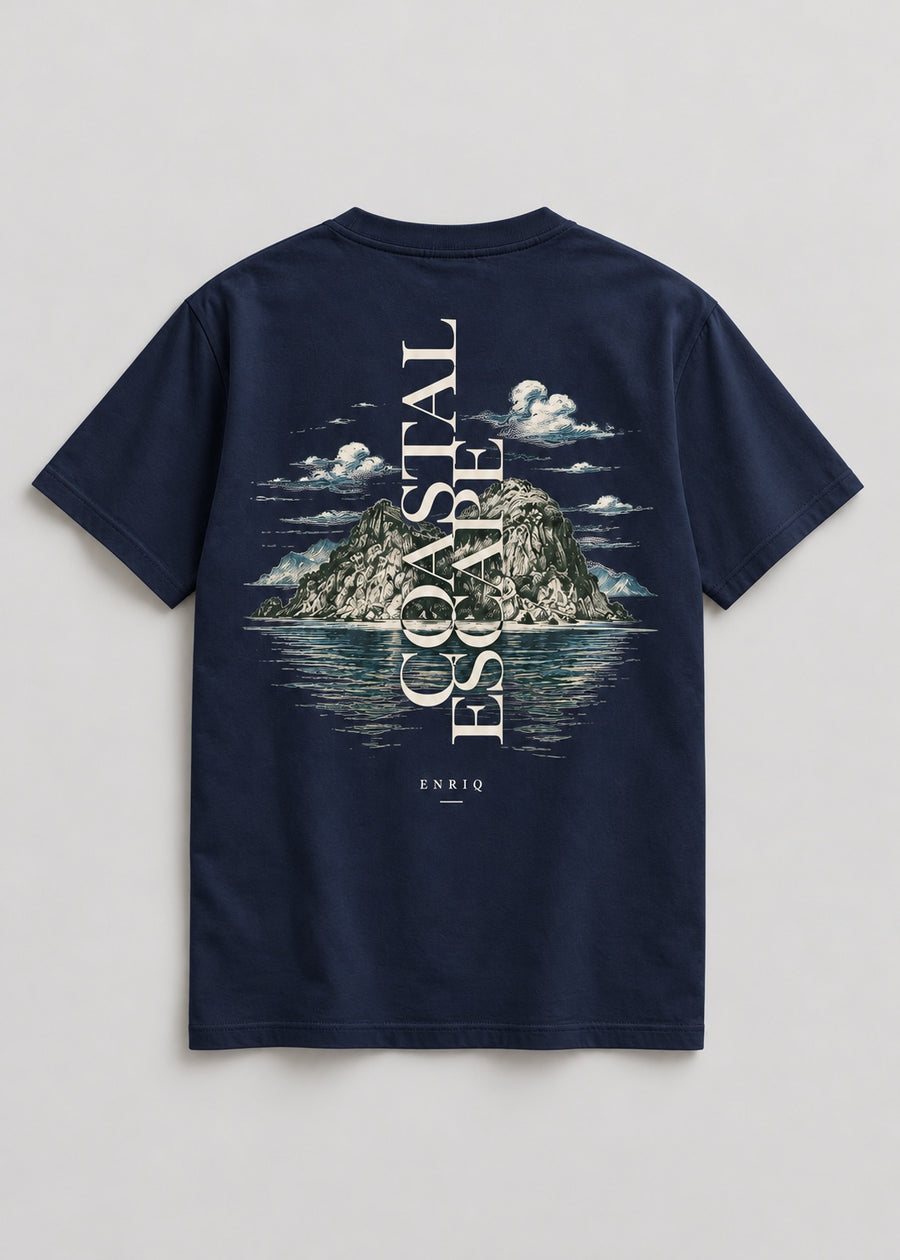 ENRIQ Coastal Escape Navy basic fit – achterkant