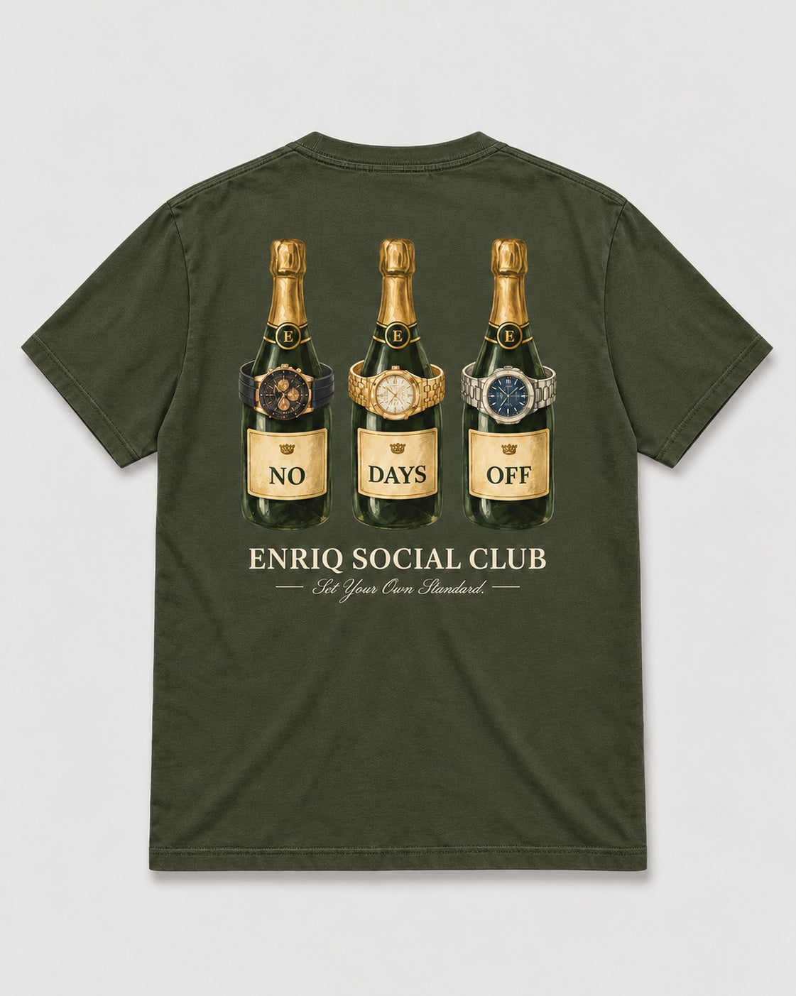ENRIQ No Days Off Army basic fit – achterkant