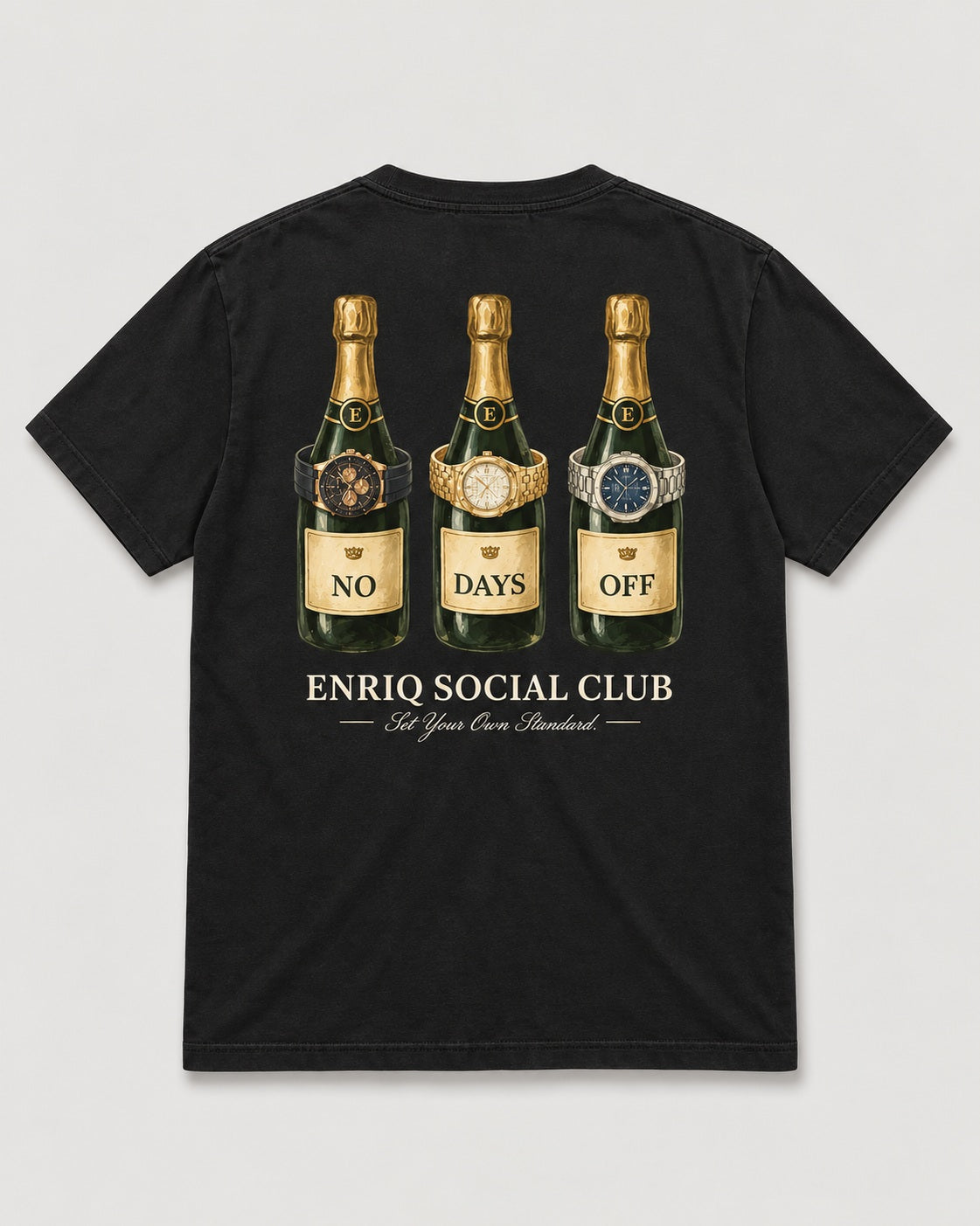 ENRIQ No Days Off Black basic fit – achterkant