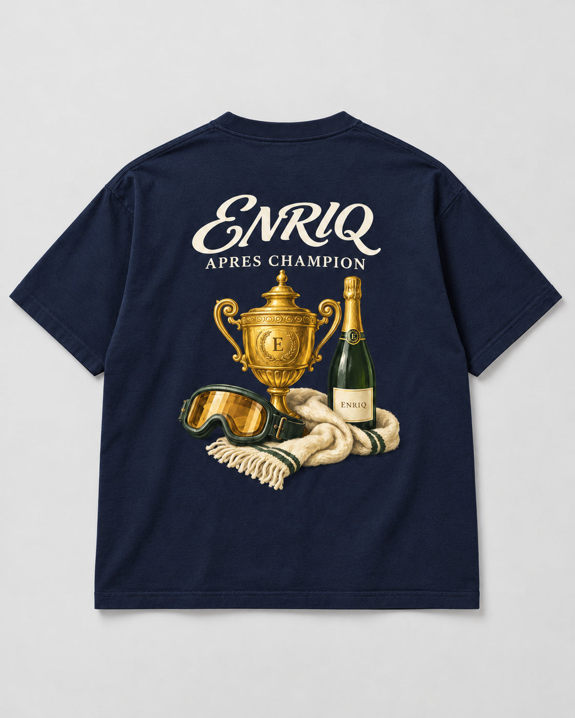 ENRIQ Apres Champion Navy basic fit – achterkant