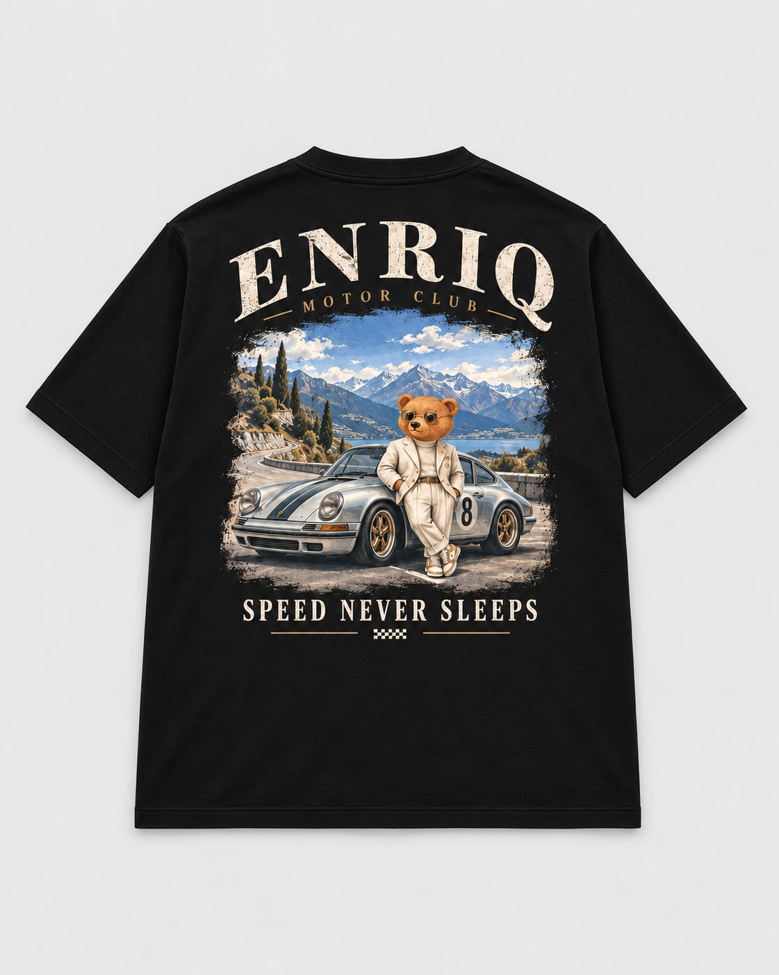 ENRIQ Speed Never Sleeps Black basic fit – achterkant