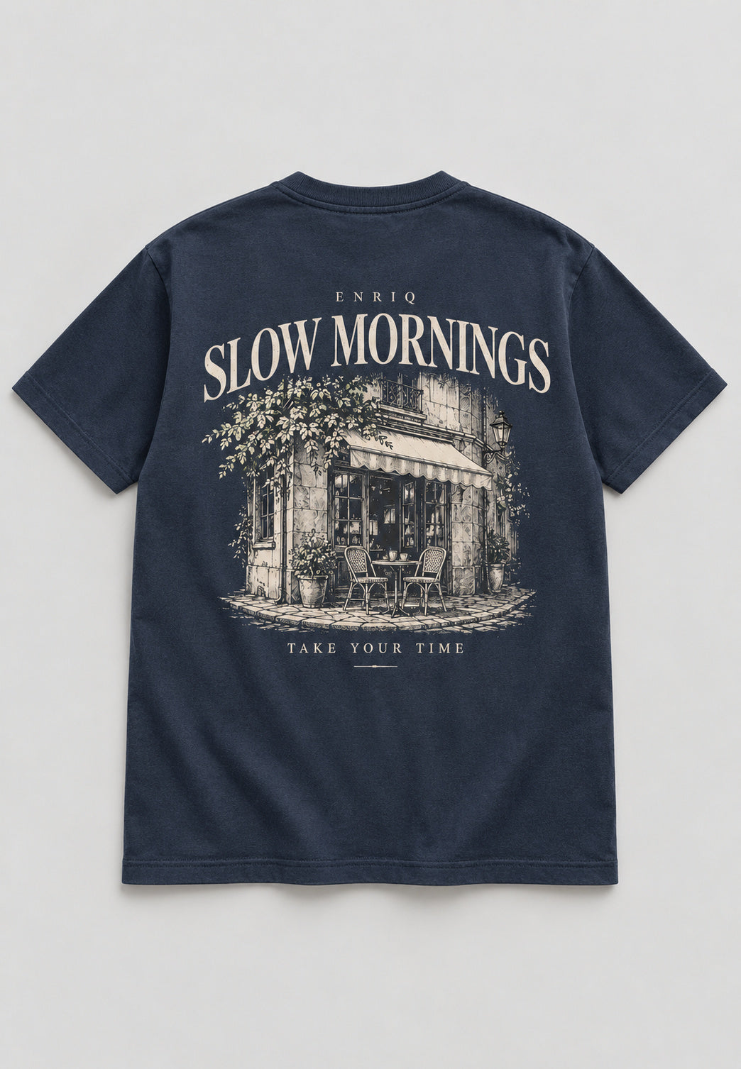 ENRIQ Slow Mornings Navy basic fit – achterkant