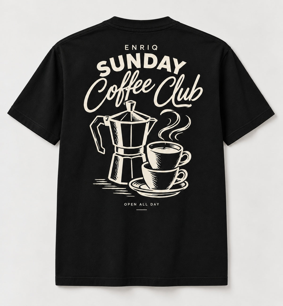 ENRIQ Sunday Coffee Black basic fit – achterkant