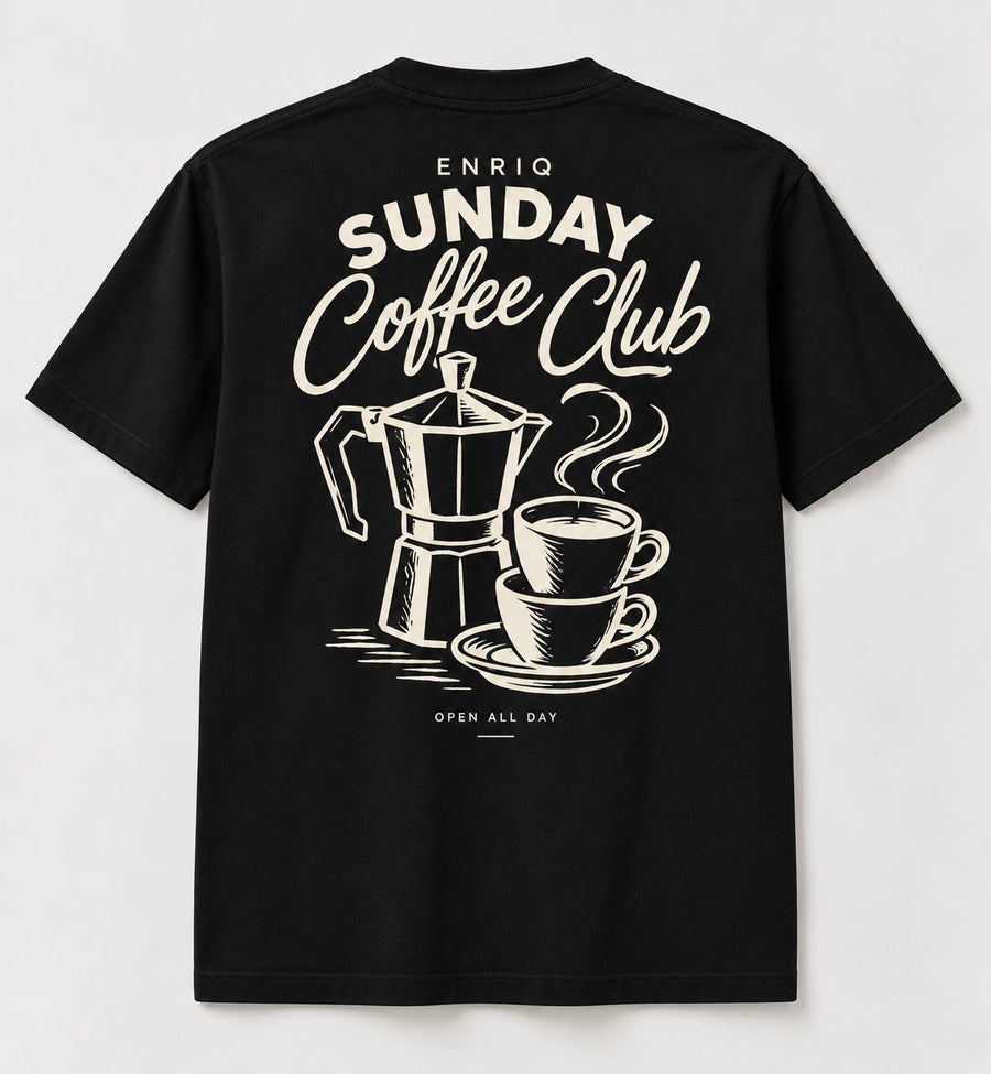ENRIQ Sunday Coffee Black basic fit – achterkant