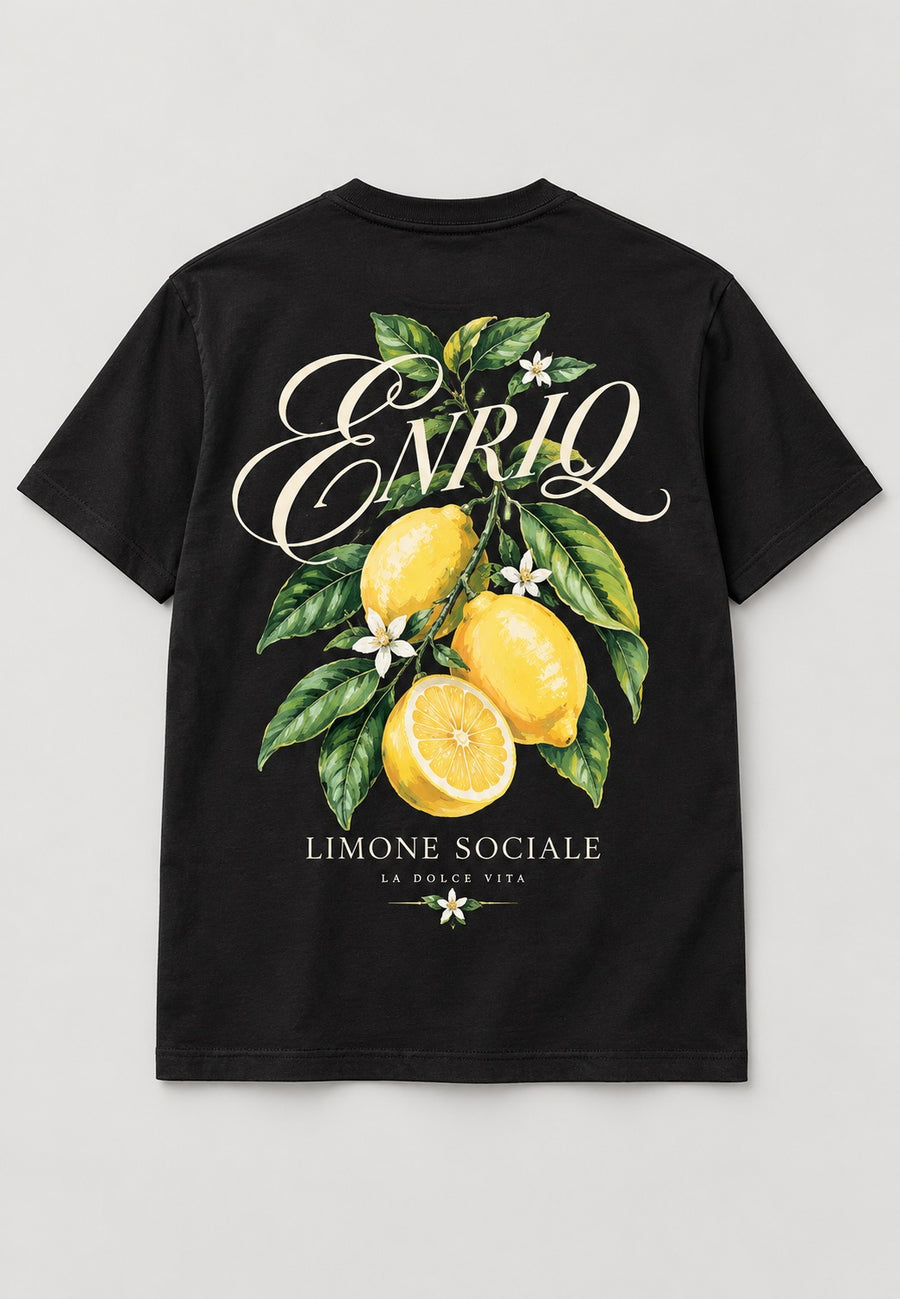 ENRIQ Limone Sociale Black basic fit – achterkant
