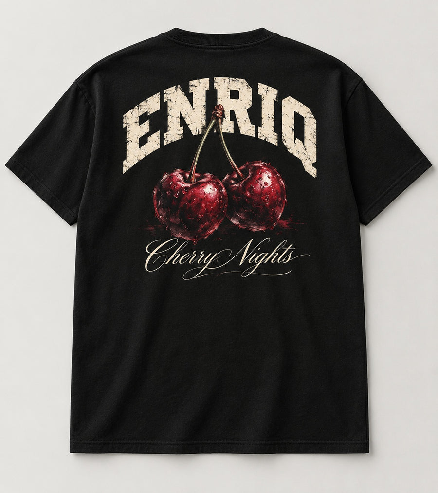 ENRIQ Cherry Nights Black basic fit – achterkant
