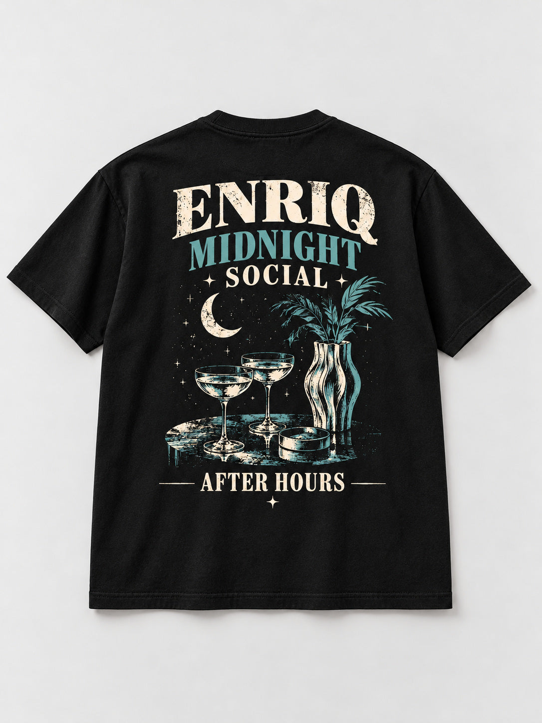 ENRIQ Midnight Social Black basic fit – achterkant