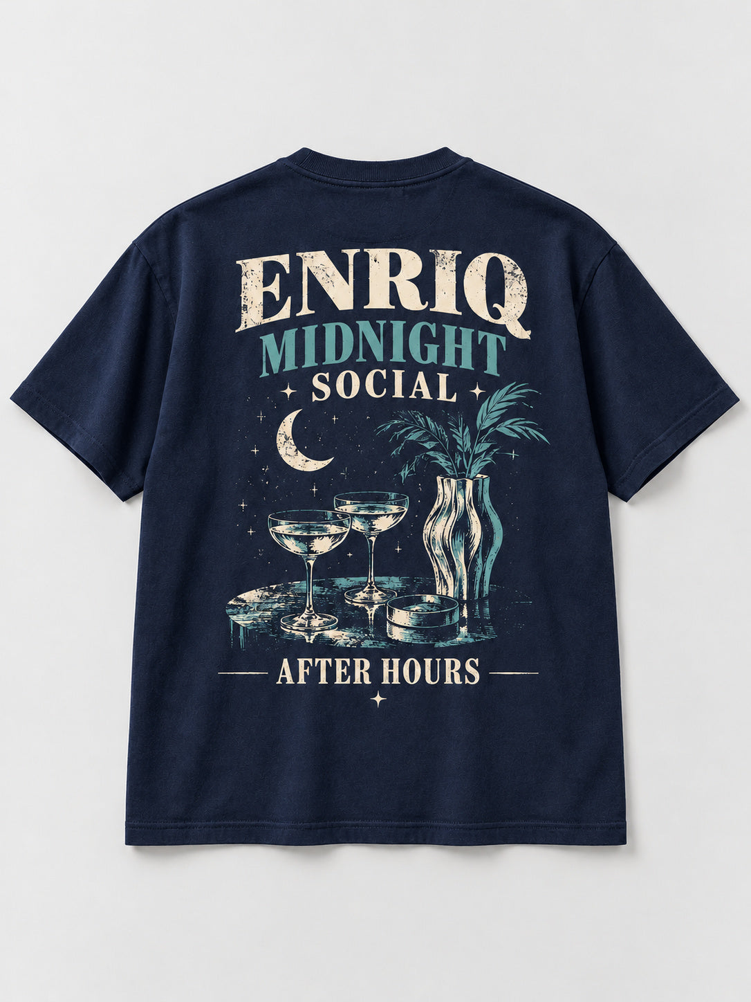 ENRIQ Midnight Social Navy basic fit – achterkant