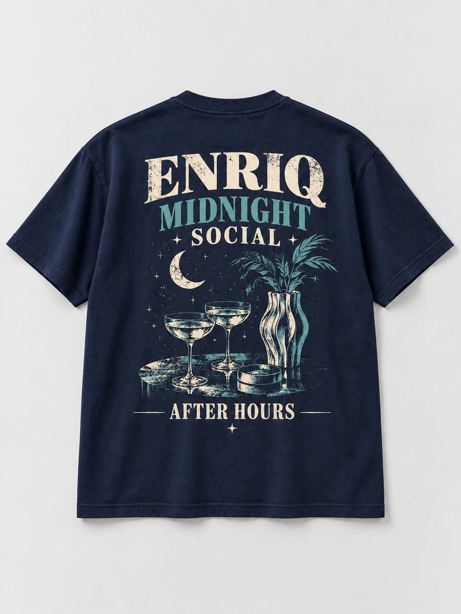 ENRIQ Midnight Social Navy basic fit – achterkant