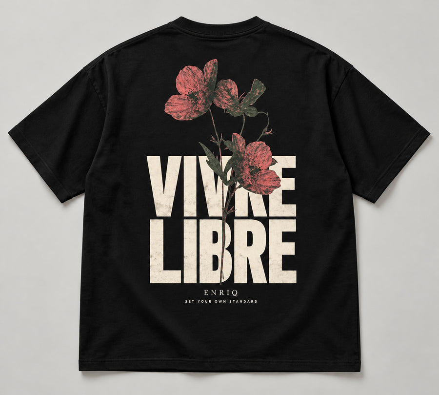 ENRIQ Vivre Libre Black basic fit – achterkant
