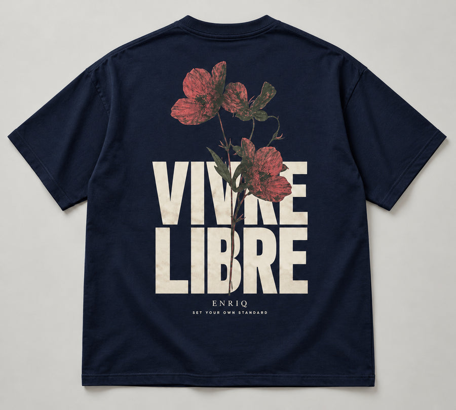 ENRIQ Vivre Libre Navy basic fit – achterkant