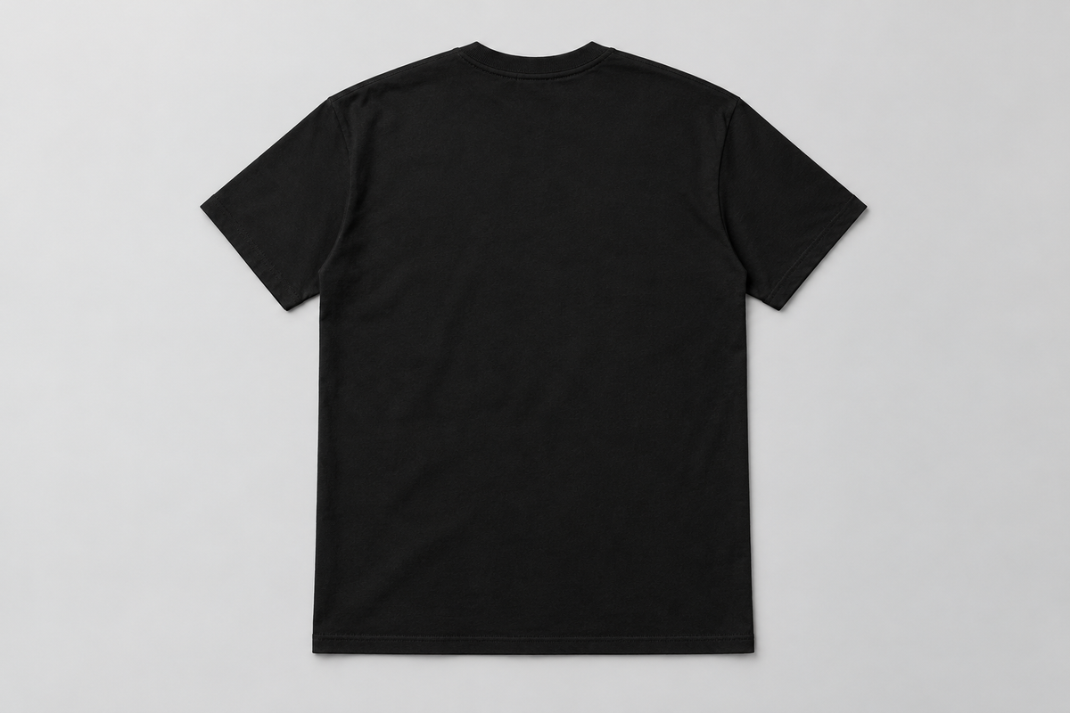 ENRIQ basic-fit T-shirt Black – effen achterkant