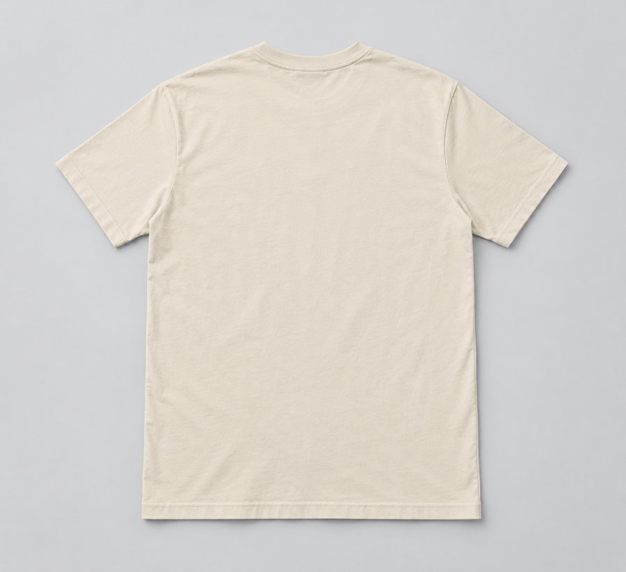 ENRIQ basic-fit T-shirt Bone – effen achterkant