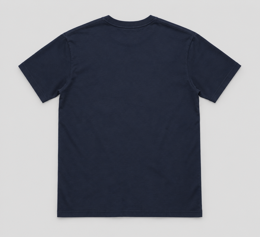 ENRIQ basic-fit T-shirt Navy – effen achterkant