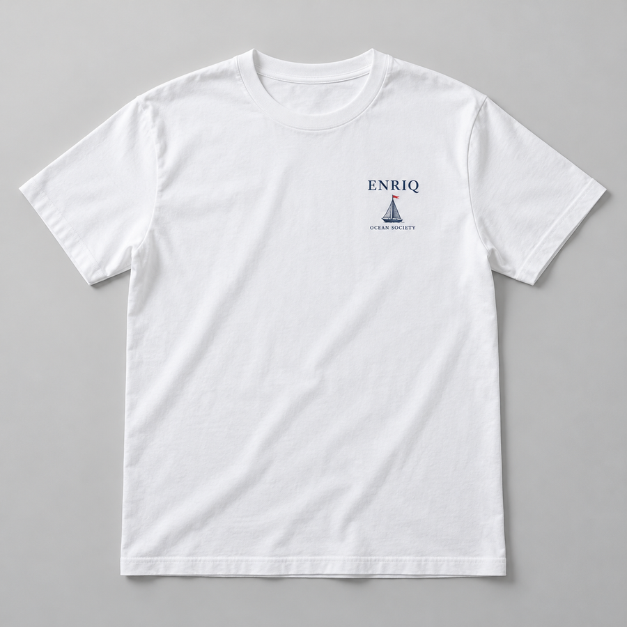 EnriQ Ocean Society White Basic Fit – flatlay voorkant