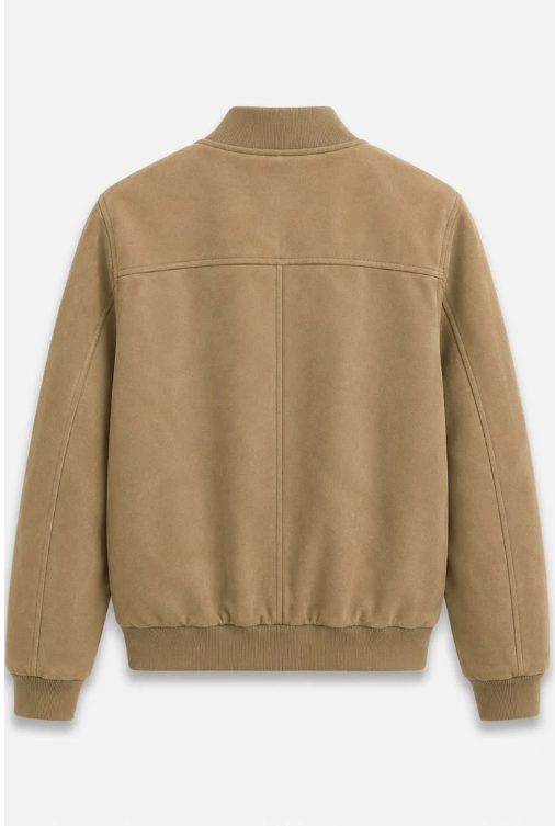 Beige suèdelook bomberjack – rear view
