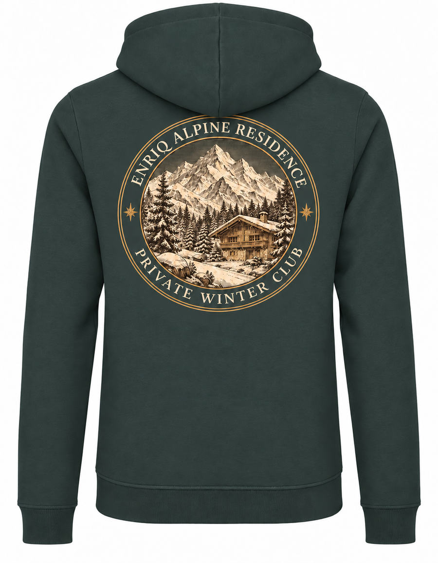 EnriQ Alpine Residence Hoodie – Bottle Green – achterkant