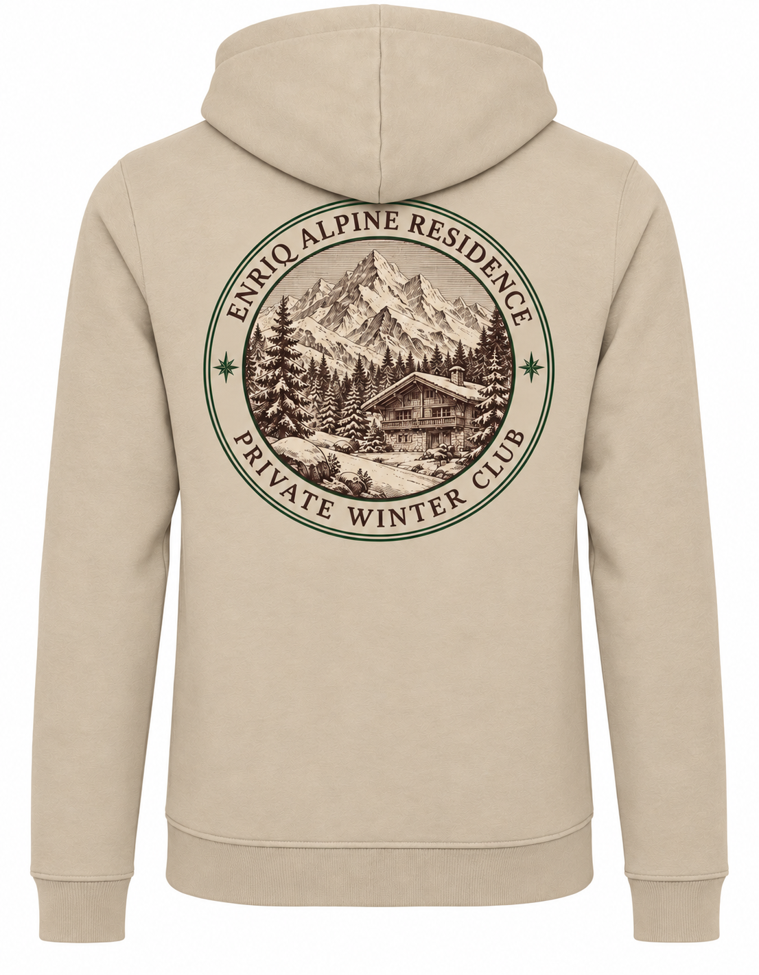 EnriQ Alpine Residence Hoodie – Sand – achterkant