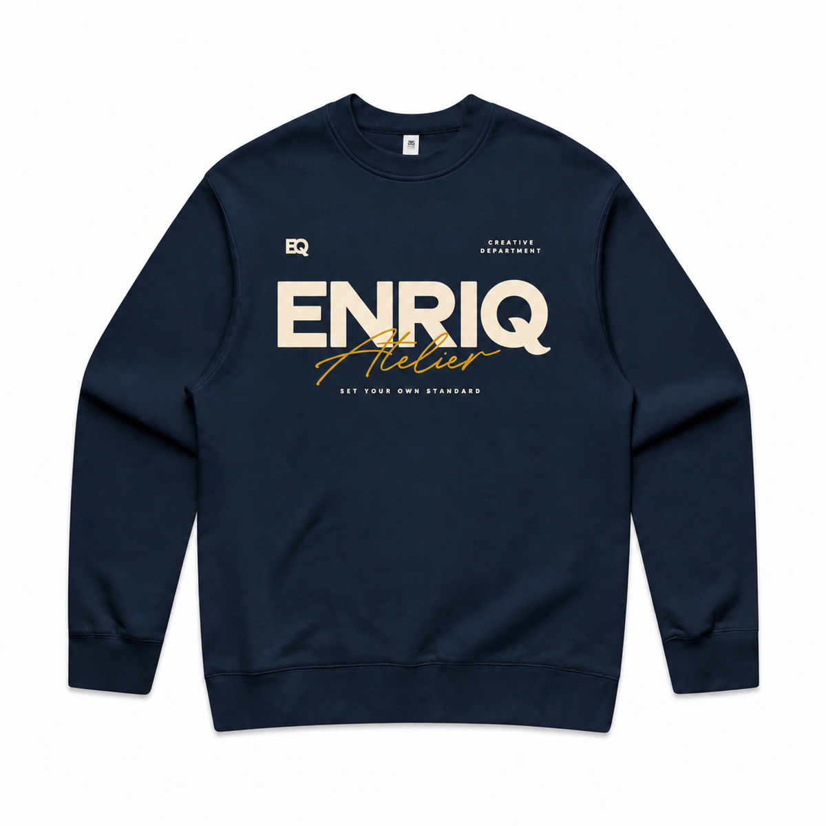 EnriQ Atelier Signature Sweater – Ink Blue – voorkant