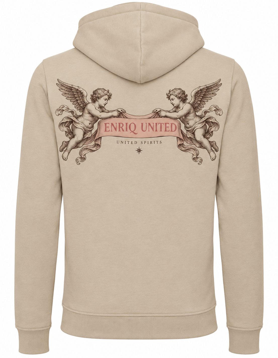 EnriQ United Spirits Hoodie – Sand – achterkant