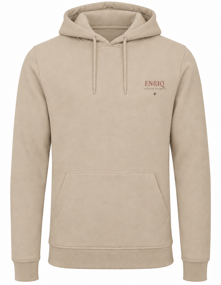 EnriQ United Spirits Hoodie – Sand – voorkant