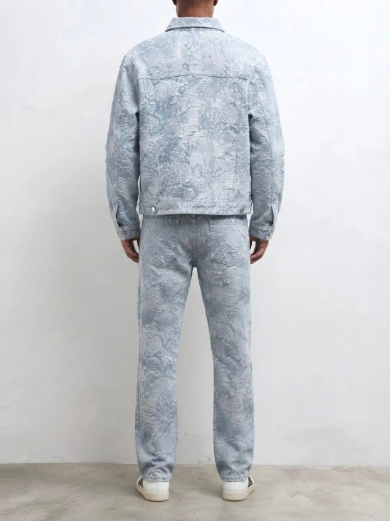 Fusional Sky Blue denim set – rear view